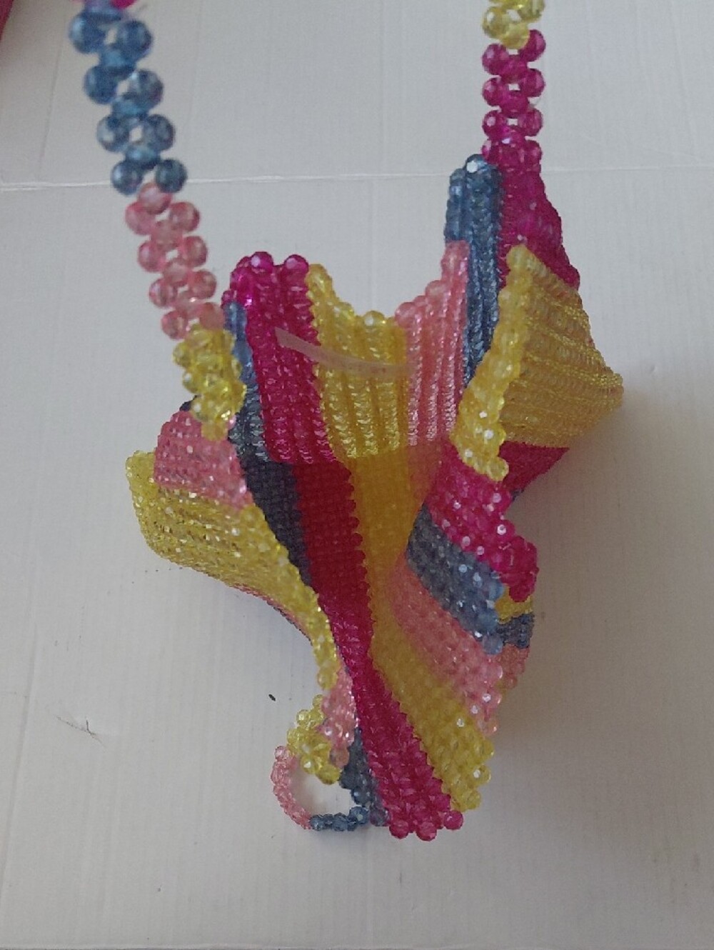FOREVER 21 Womens Multicolor Colorful Beaded Stripe Shoulder Bag 12"x11" EUC - Picture 9 of 9